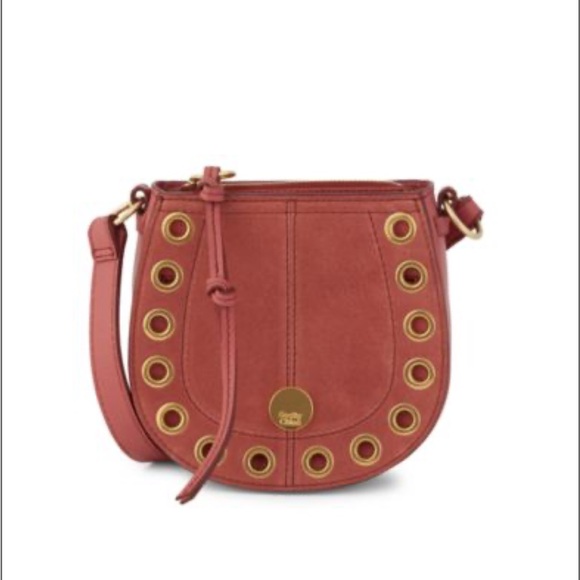 See By Chloe Red Crossbody Bag with Gold Accents - Picture 1 of 9